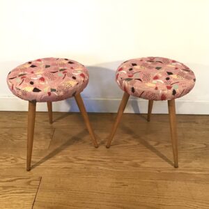 Pair of 1950's vintage tacke hocker stools
