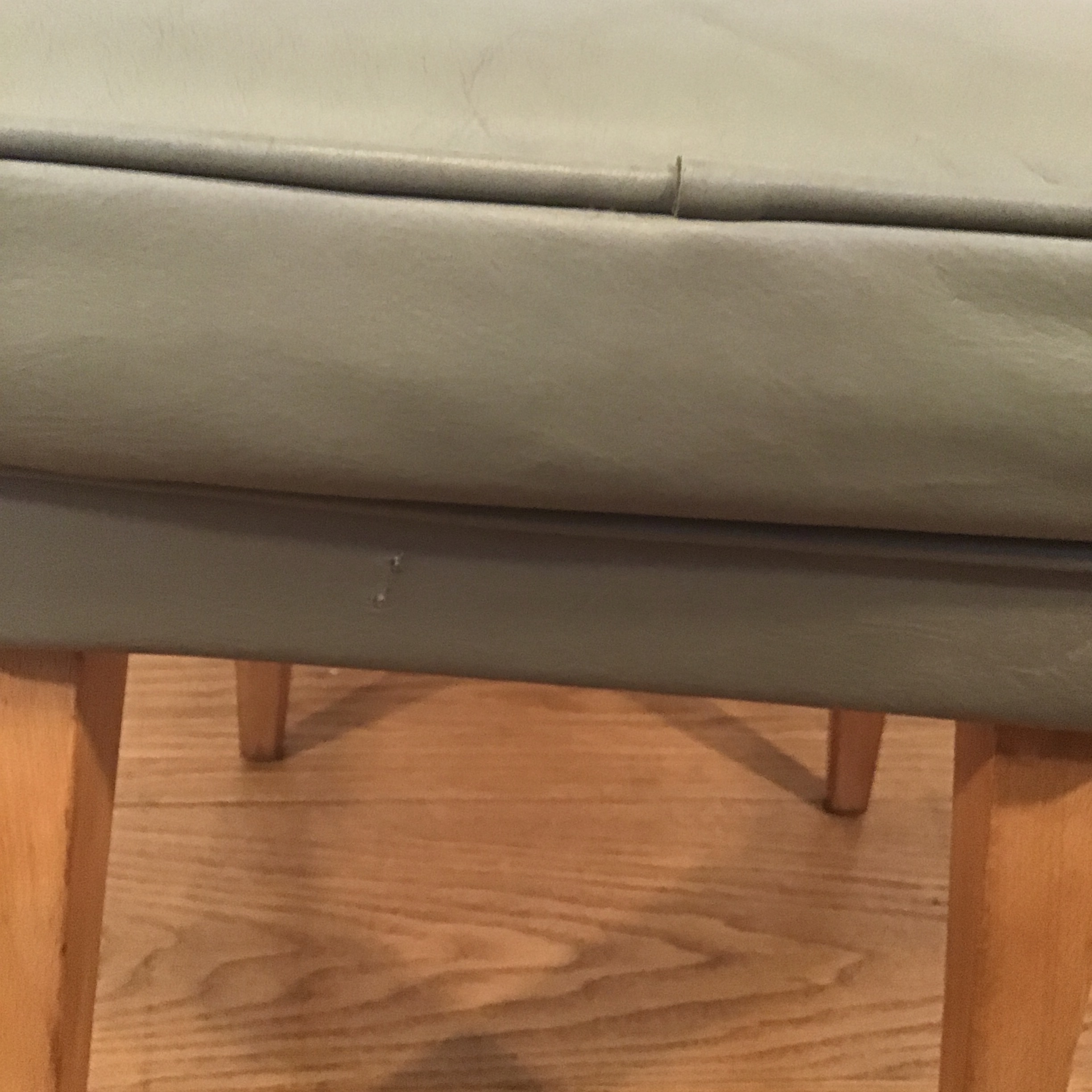 A 1950's pair of vintage green leather stools - Image 3
