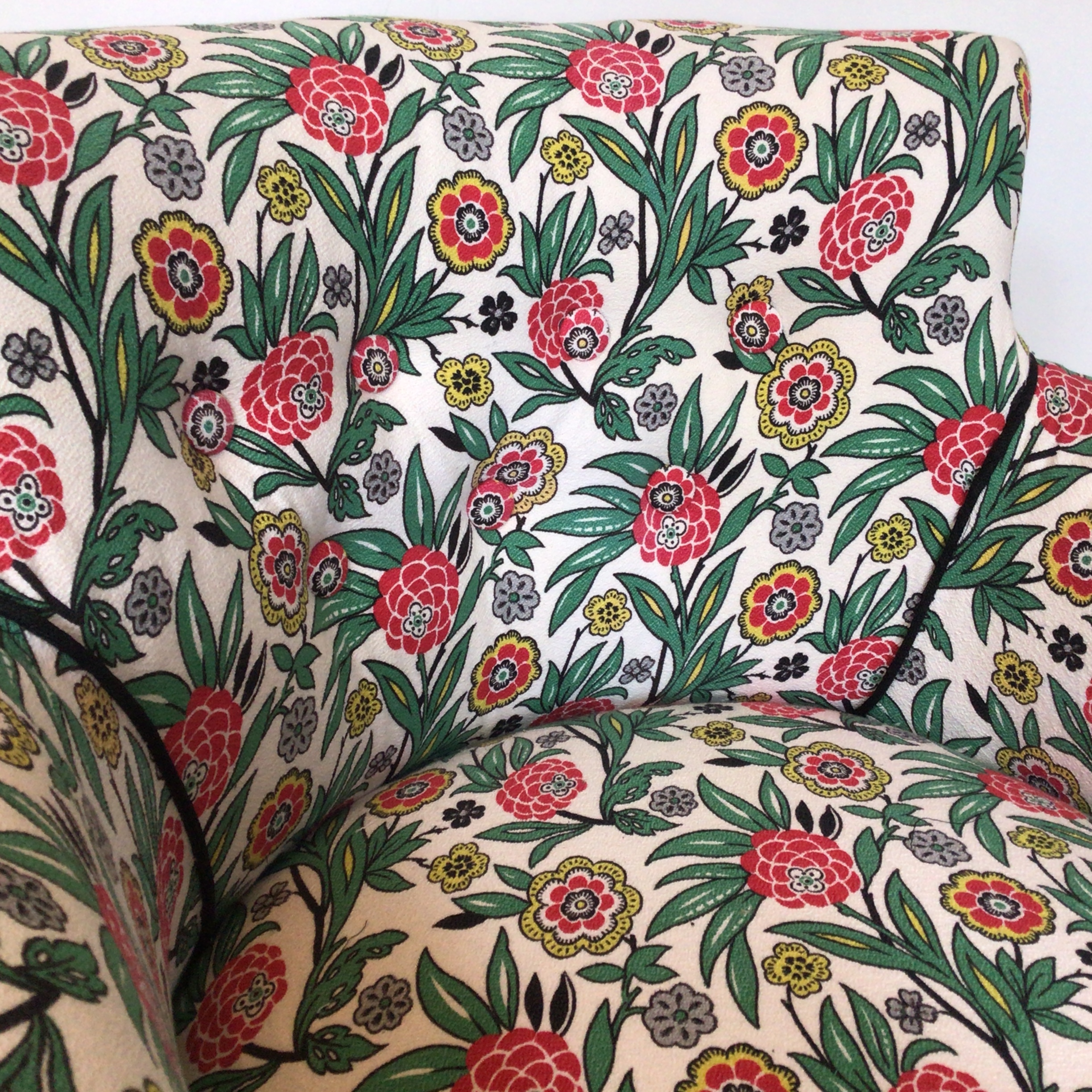 A lovely 1930's chintz chinoiserie/ Art Deco style Arm chair - Image 5