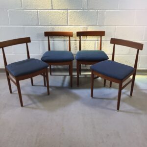 Four 1960's Greaves and Thomas takes chairs ,reupholstered in grey.