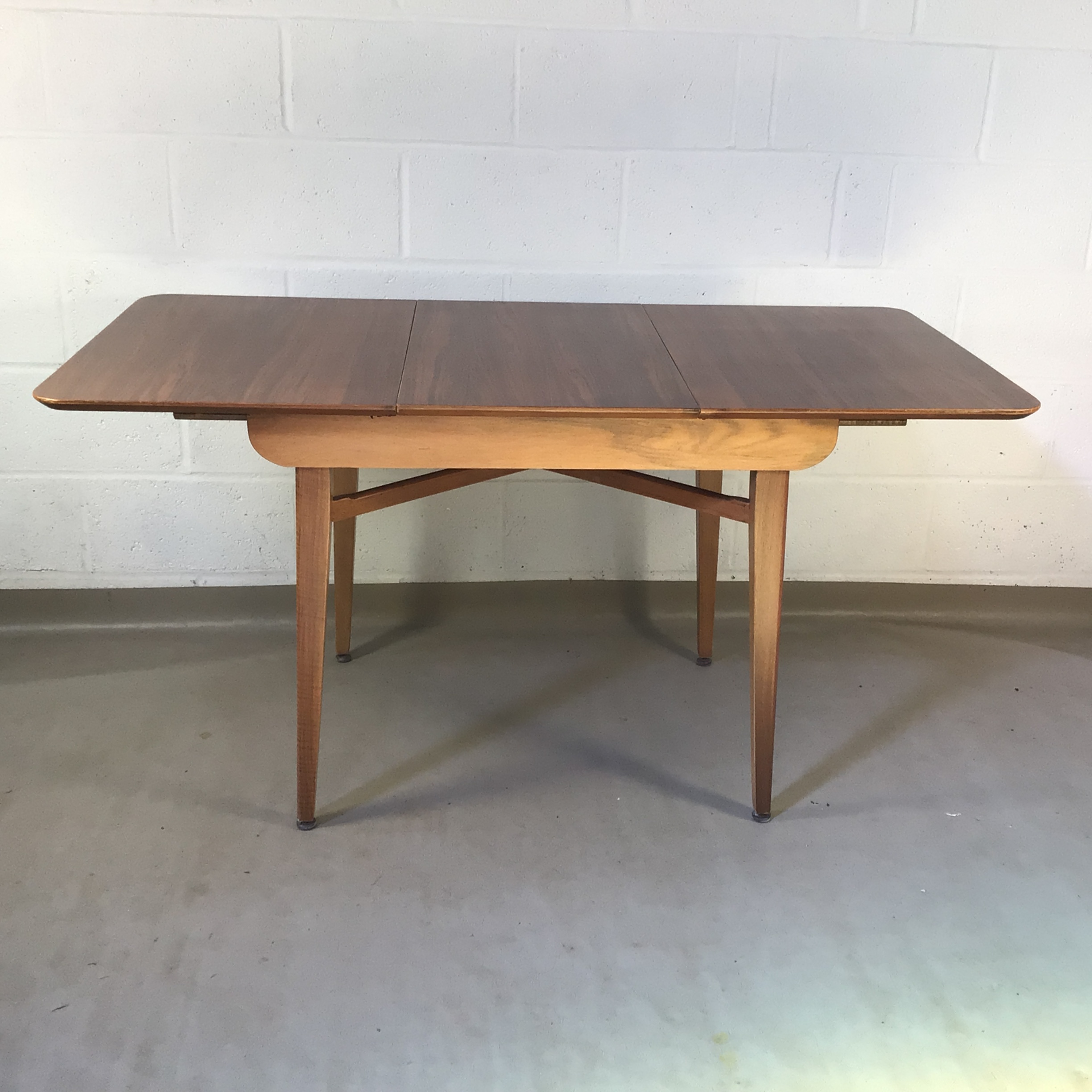 A 1950s walnut New Oslo range extending Beautili-Tea Table with occasional table by Beautility - Image 4