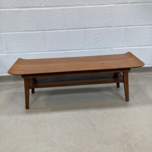 A Midcentury Myer two tier coffee table with sleigh top