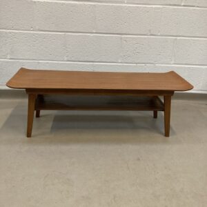 A Midcentury Myer two tier coffee table with sleigh top