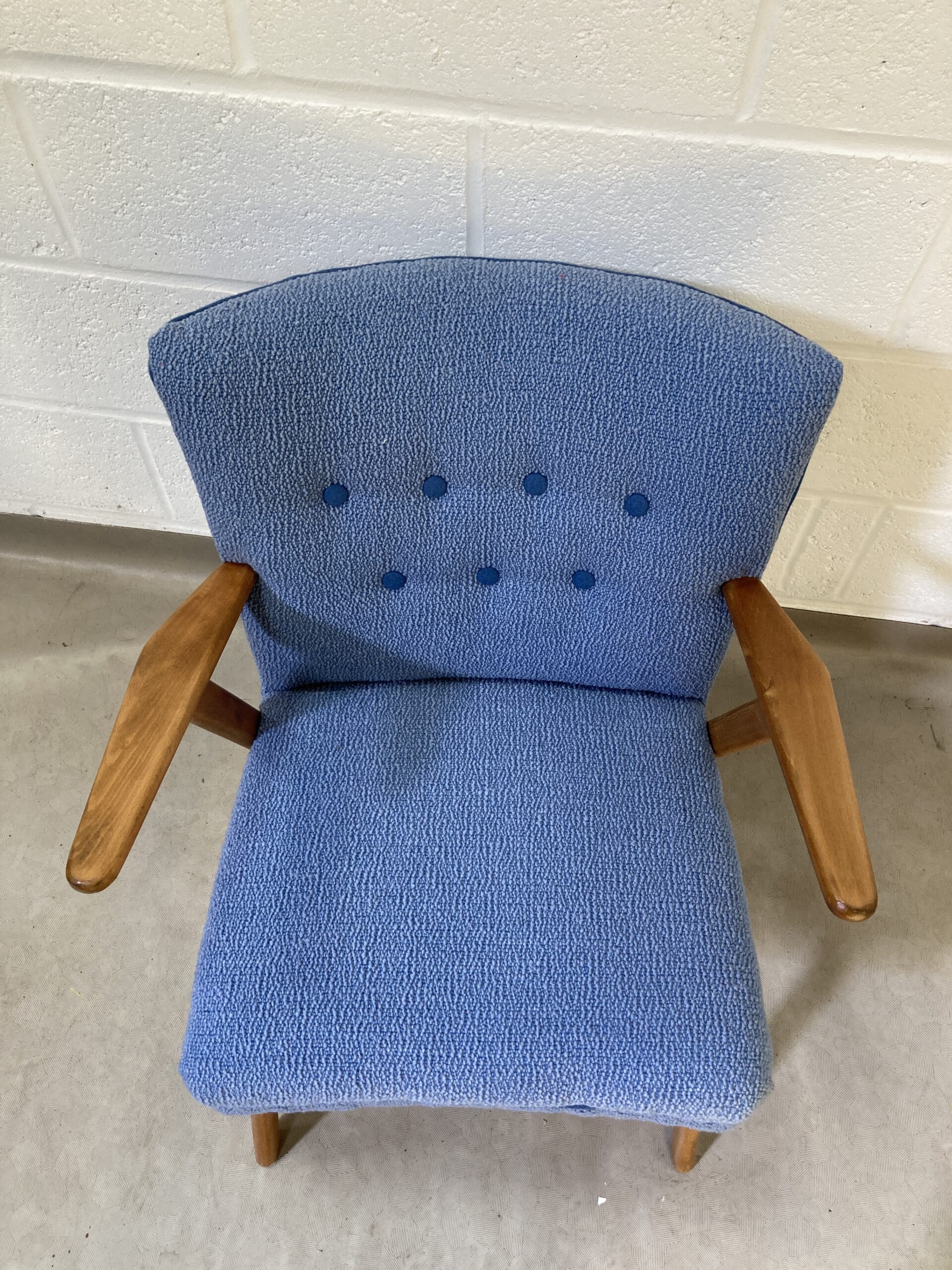 Two 1950's Danish Slagelse Møbelværk Cocktail armchairs re-upholstered ( sold separately) - Image 8