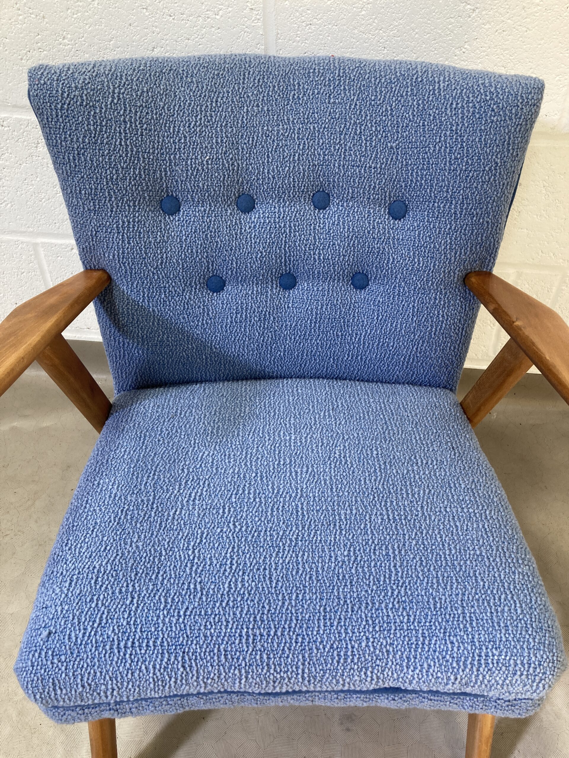 Two 1950's Danish Slagelse Møbelværk Cocktail armchairs re-upholstered ( sold separately) - Image 10