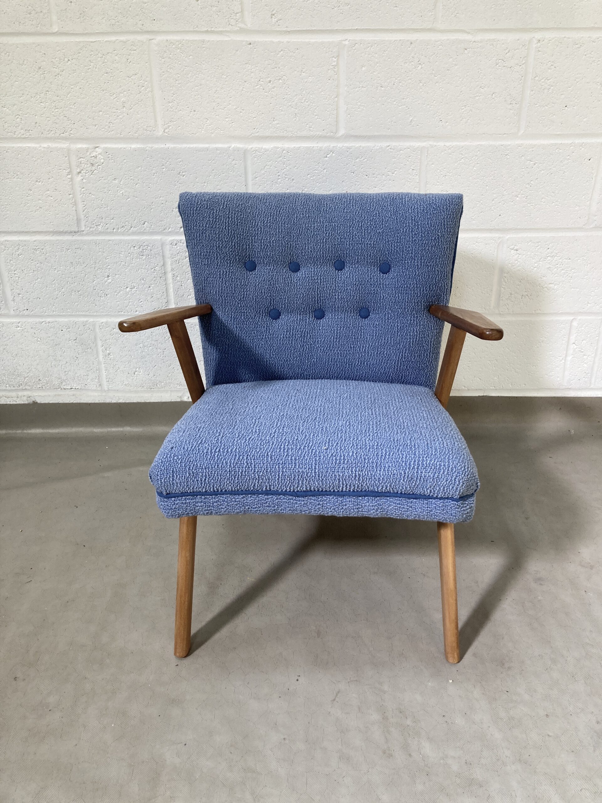 Two 1950's Danish Slagelse Møbelværk Cocktail armchairs re-upholstered ( sold separately) - Image 12