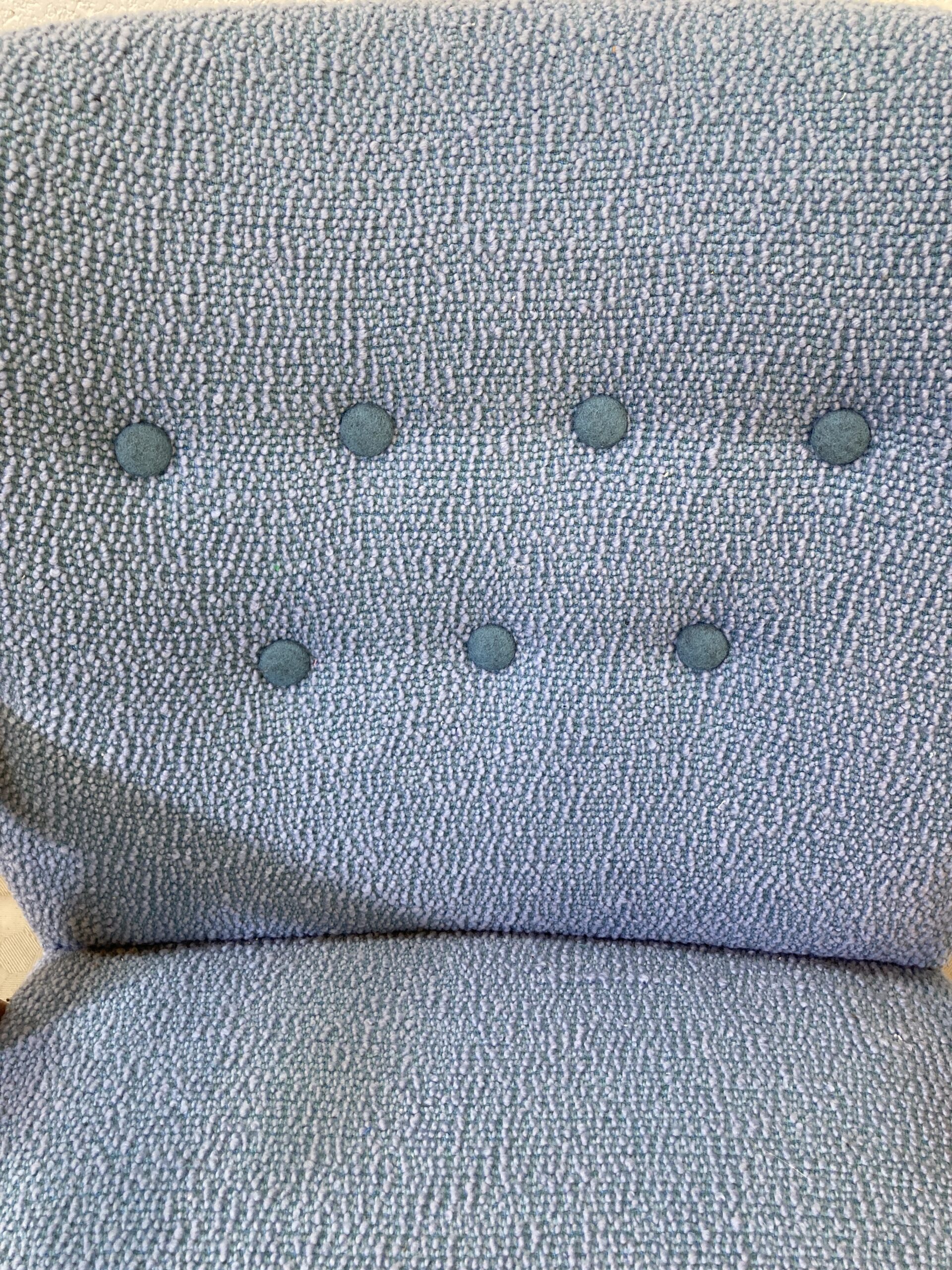 Two 1950's Danish Slagelse Møbelværk Cocktail armchairs re-upholstered ( sold separately) - Image 6