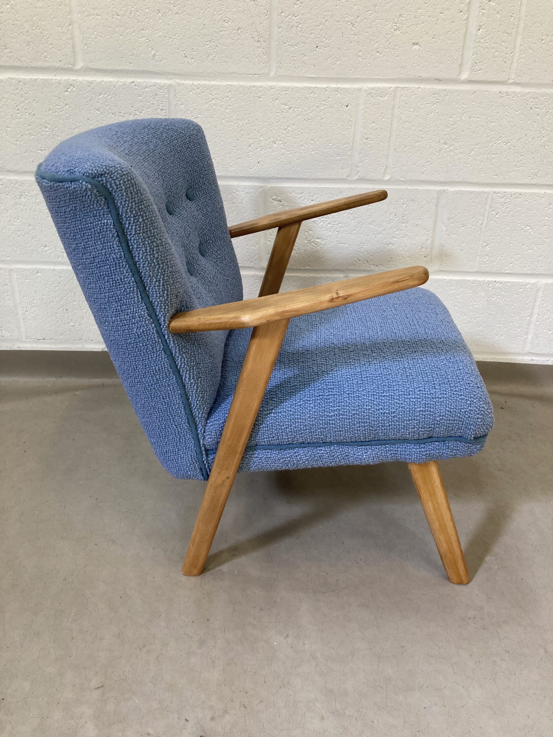 Two 1950's Danish Slagelse Møbelværk Cocktail armchairs re-upholstered ( sold separately) - Image 3