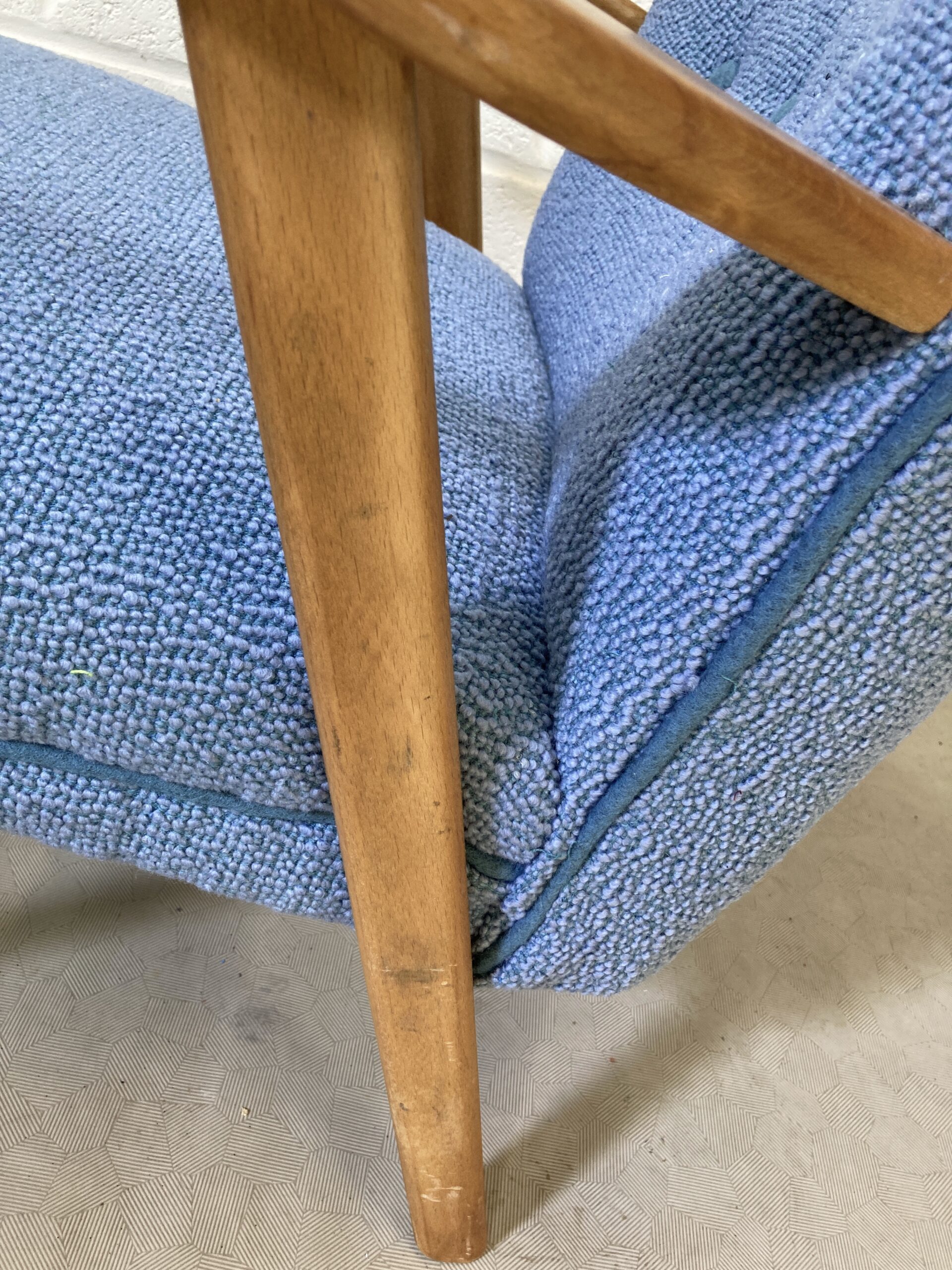 Two 1950's Danish Slagelse Møbelværk Cocktail armchairs re-upholstered ( sold separately) - Image 5