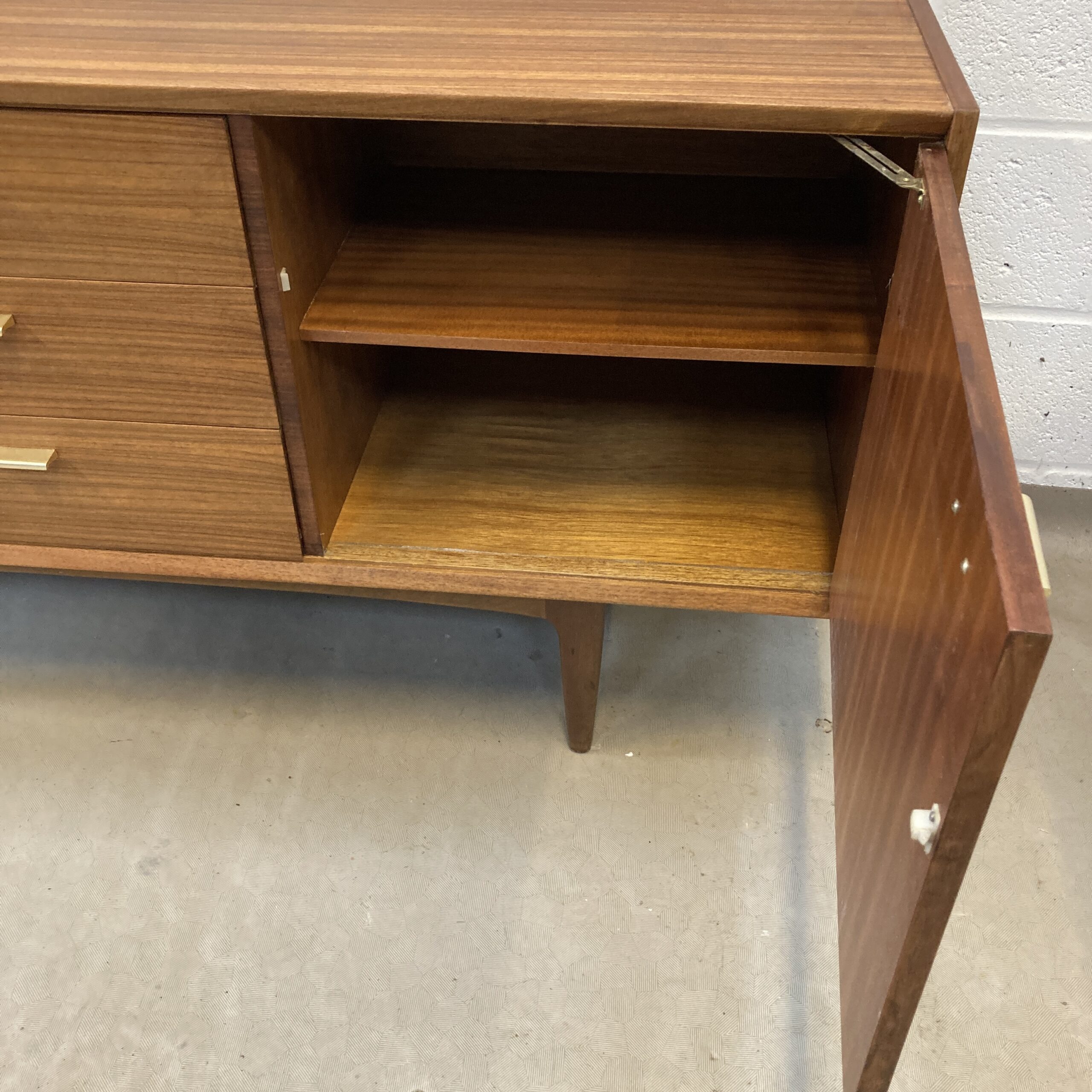 A lovely midcentury walnut and teak Wrighton sideboard - Image 8