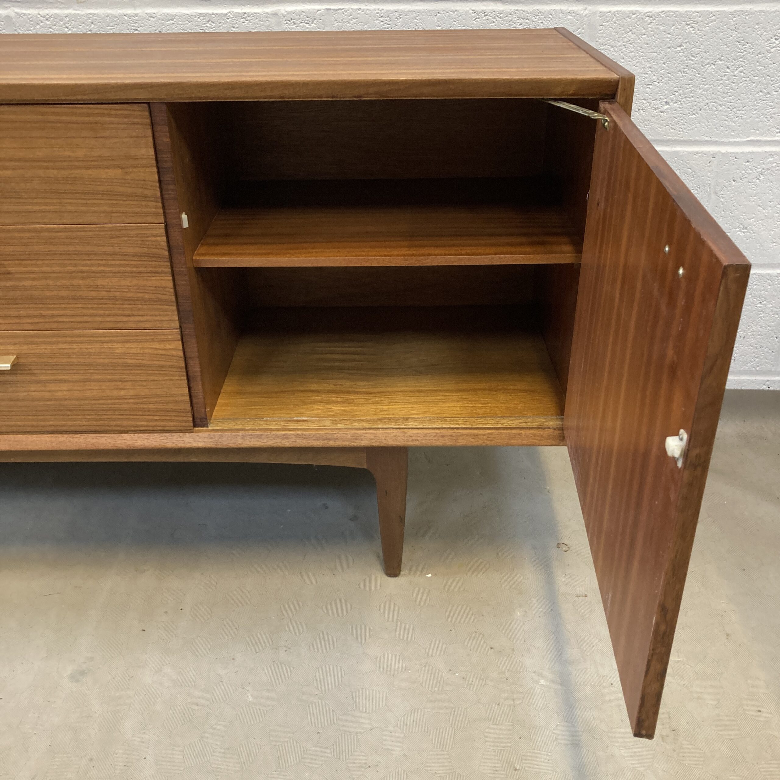 A lovely midcentury walnut and teak Wrighton sideboard - Image 7