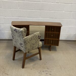 A 1950s walnut desk / dressing table.