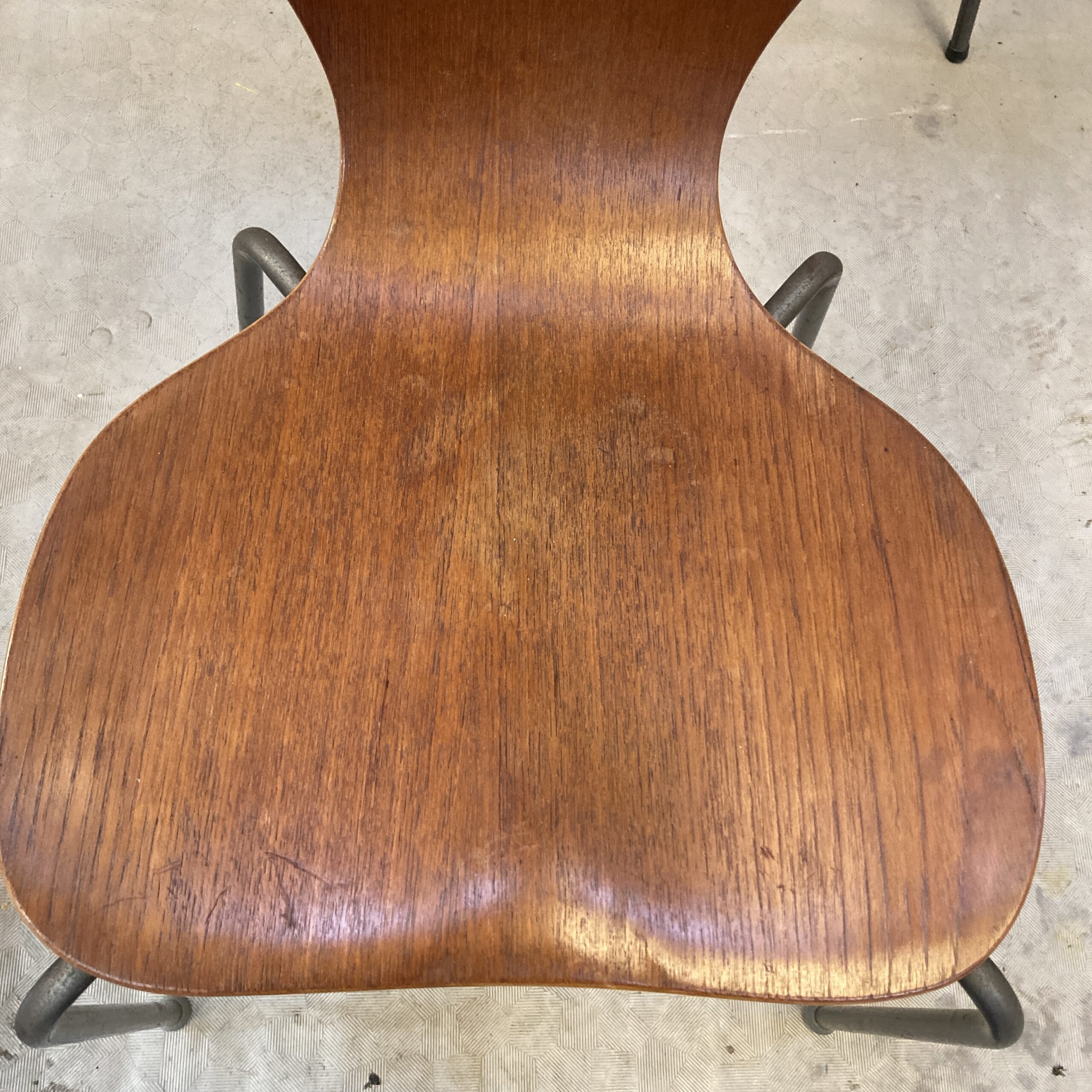 Set of 6 1960s bent wood dining chairs in the style of Arne Jacobson - Image 3