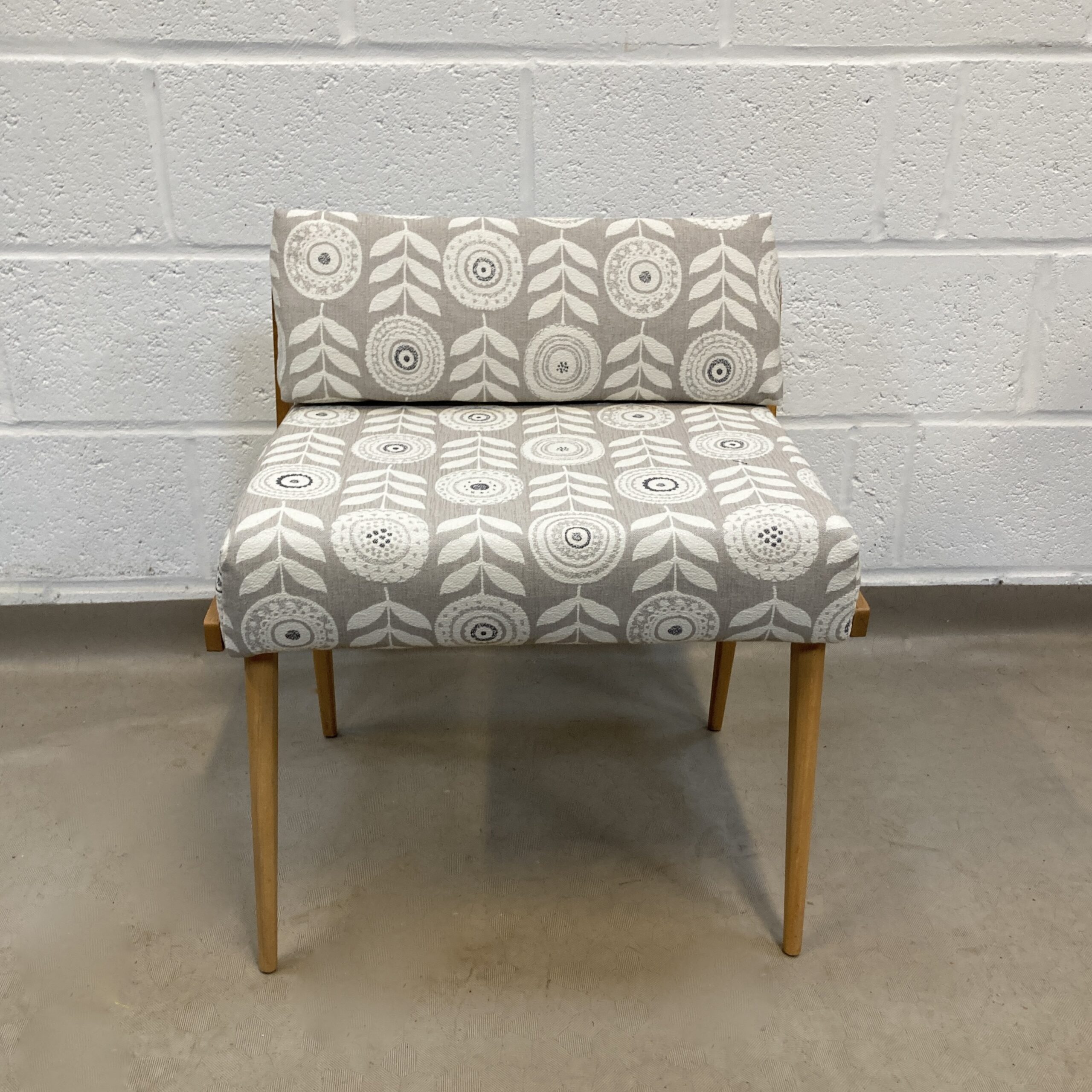 A 1960's Meredew bedroom stool /chair reupholstered in Voyage Cecilia - Image 6