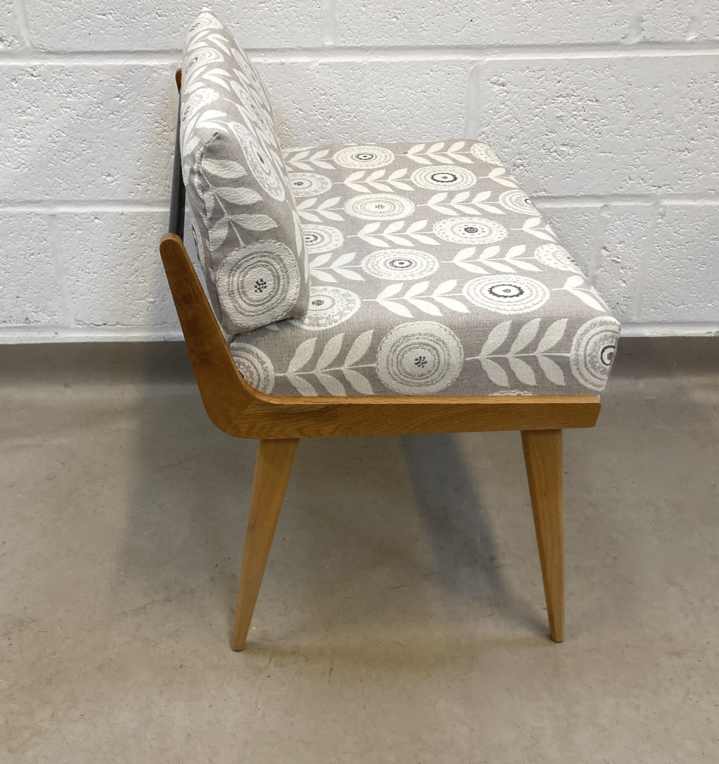 A 1960's Meredew bedroom stool /chair reupholstered in Voyage Cecilia - Image 5