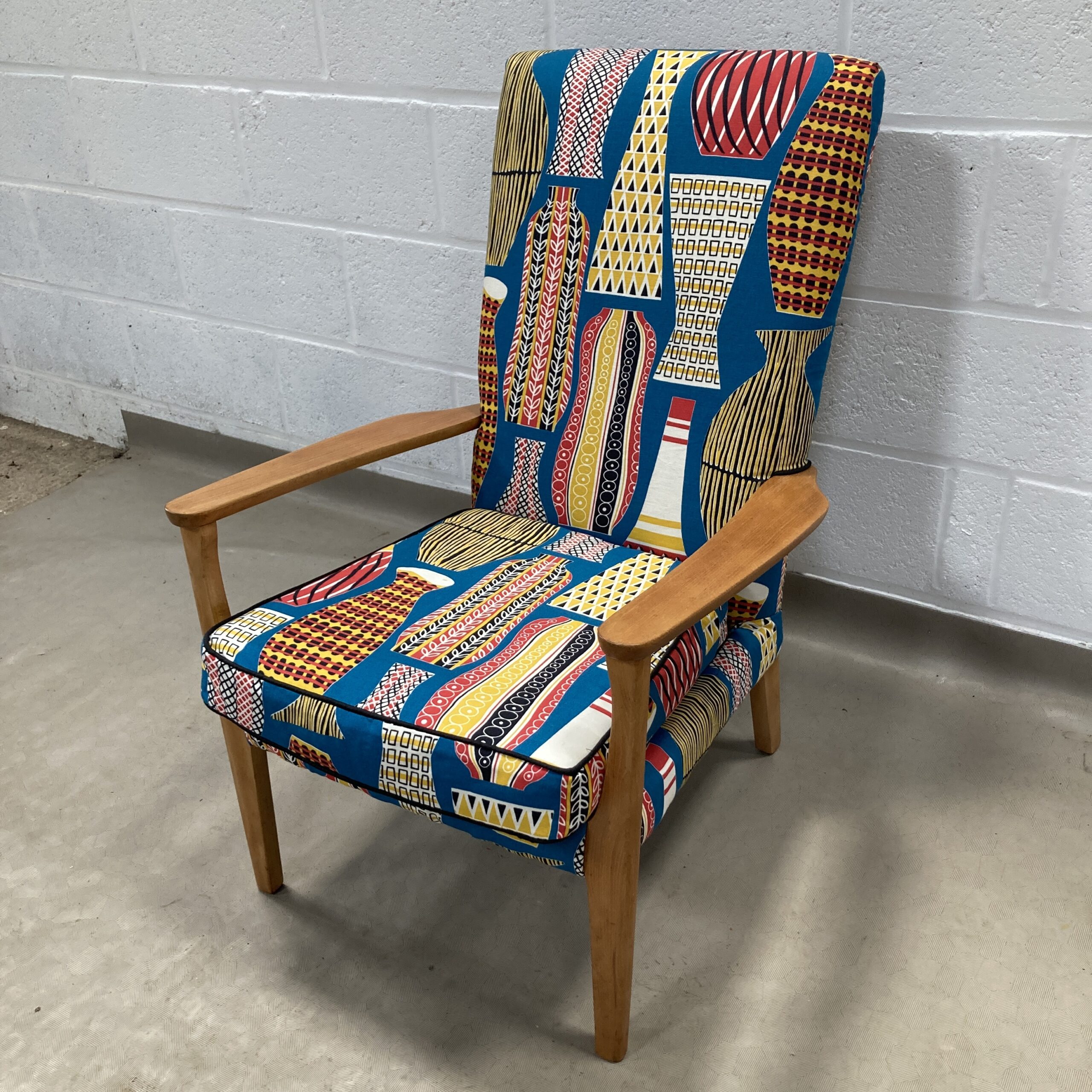 A 1960’s Parker Knoll chair recovered in sandersons Hayward - Image 2