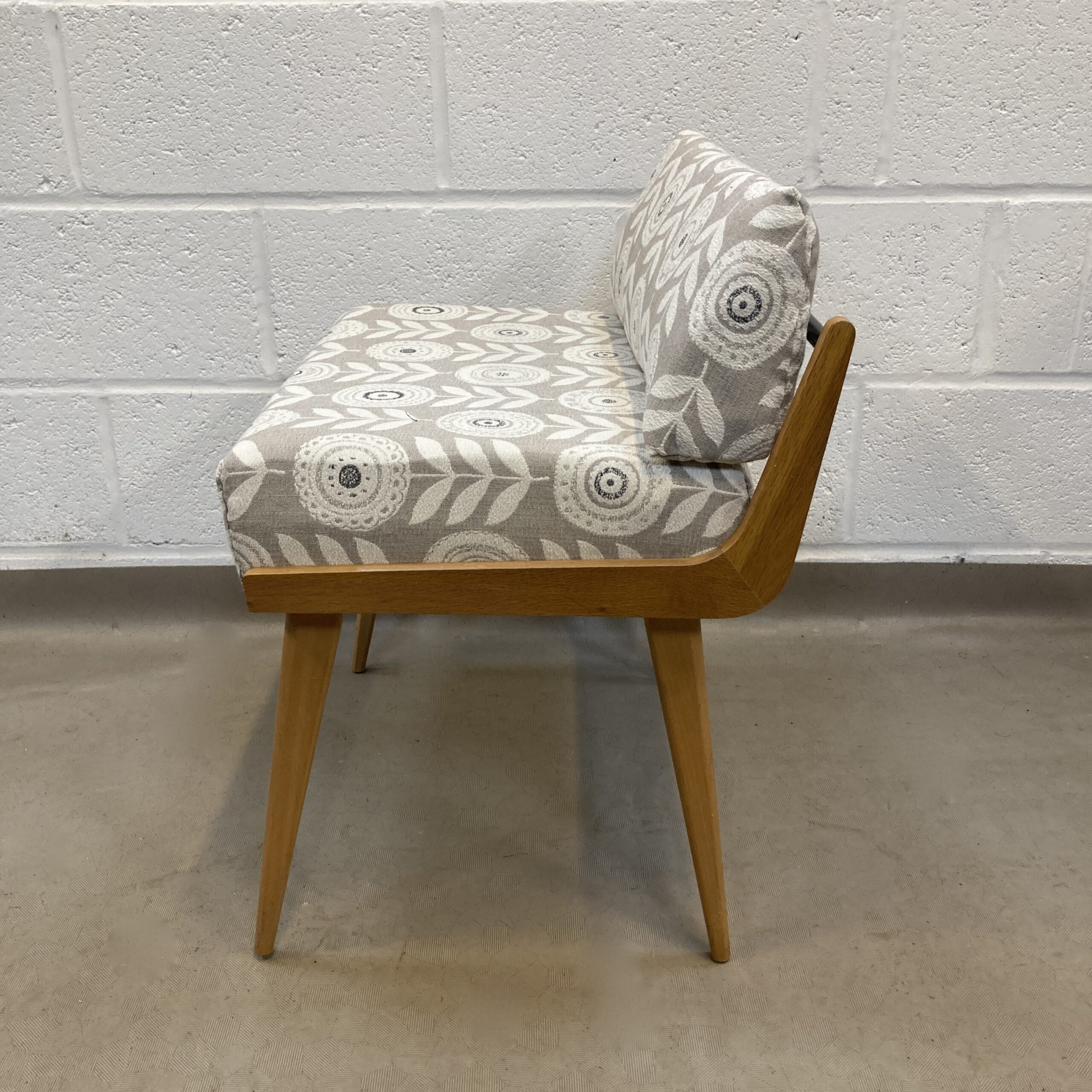 A 1960's Meredew bedroom stool /chair reupholstered in Voyage Cecilia - Image 3
