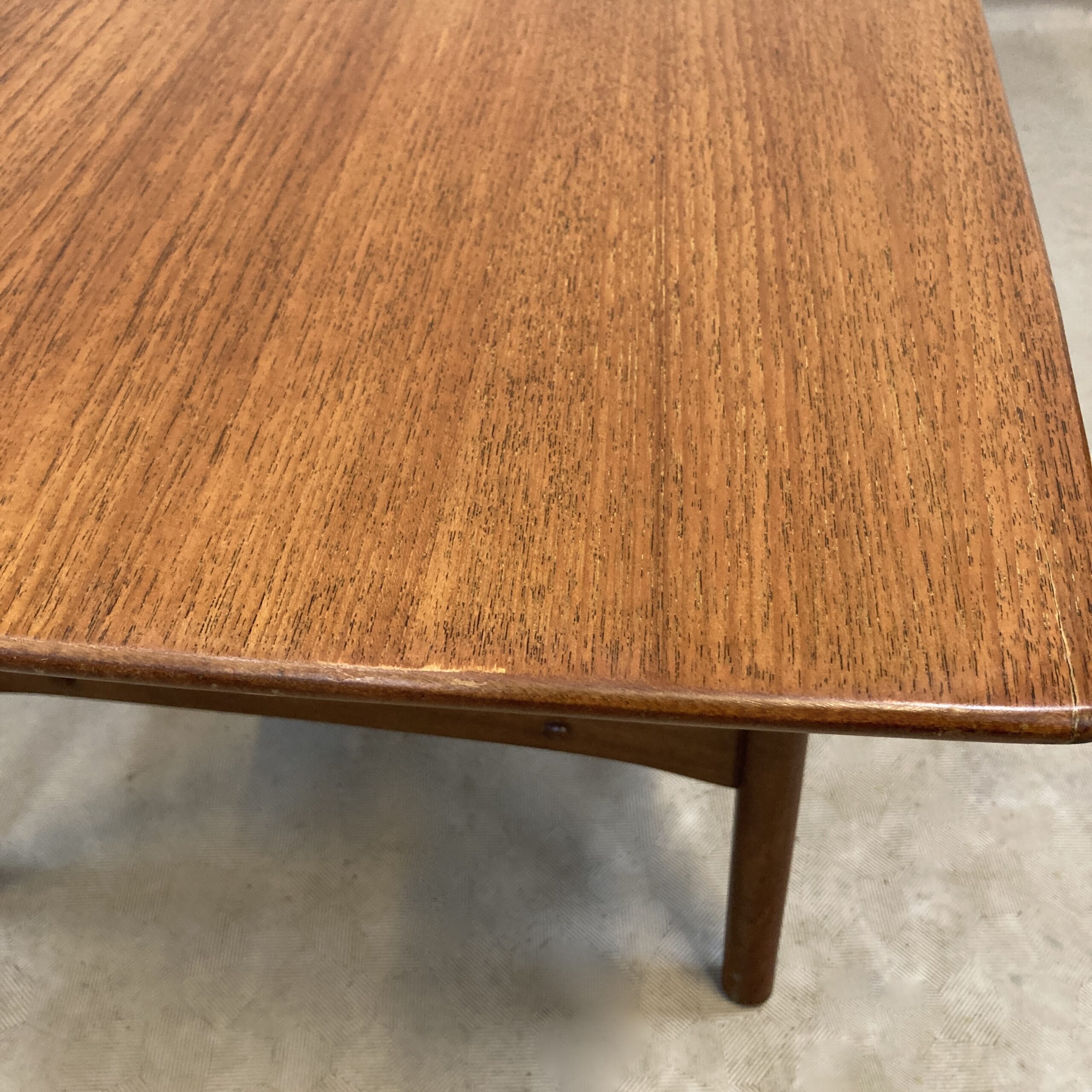 A 1950’s Louis Van Treefelen For WeBe Meubel Danish teak coffee table with cane woven magazine rack. - Image 2