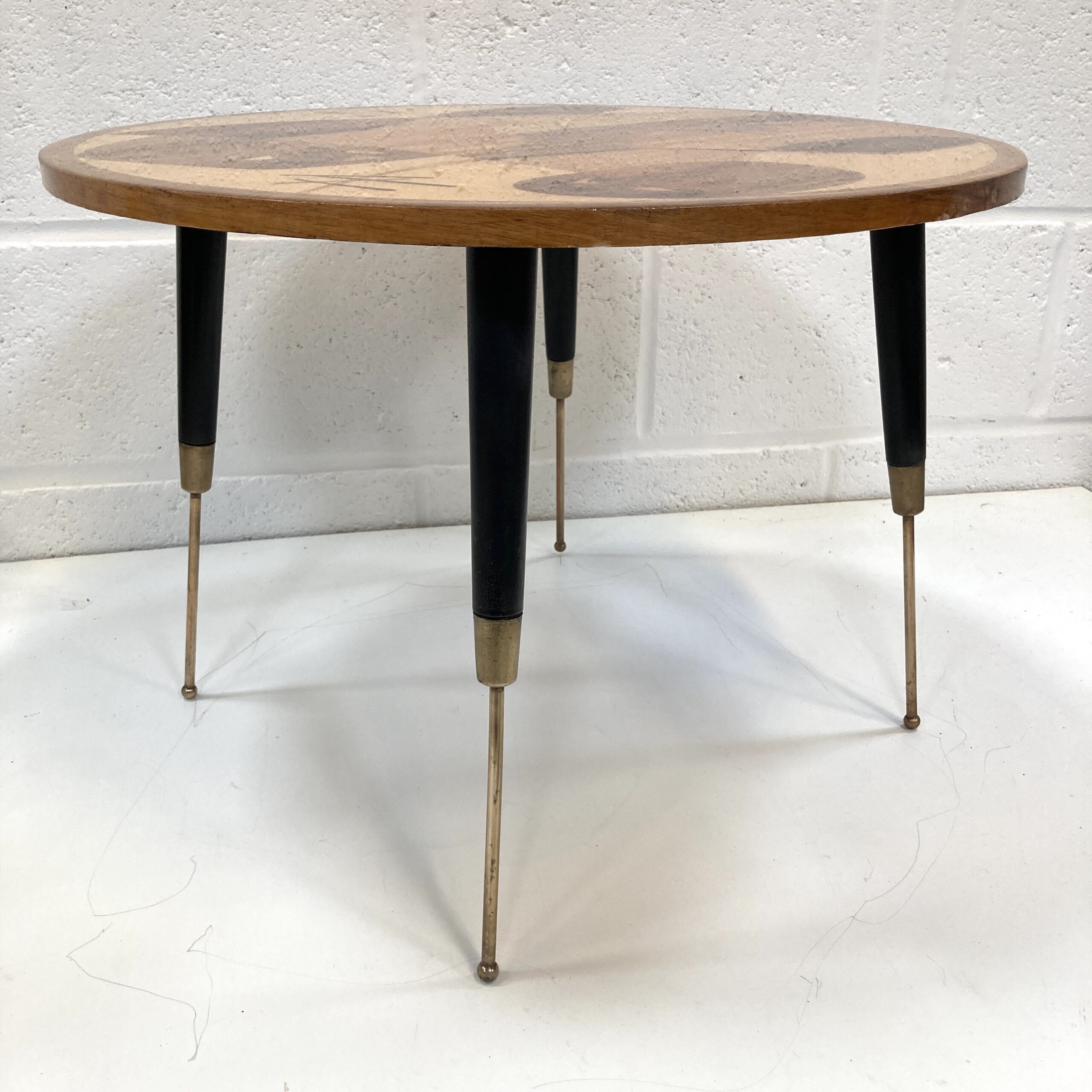 A rare 1950's Italian abstract marquetry top coffee table possibly retailed by Heals - Image 2