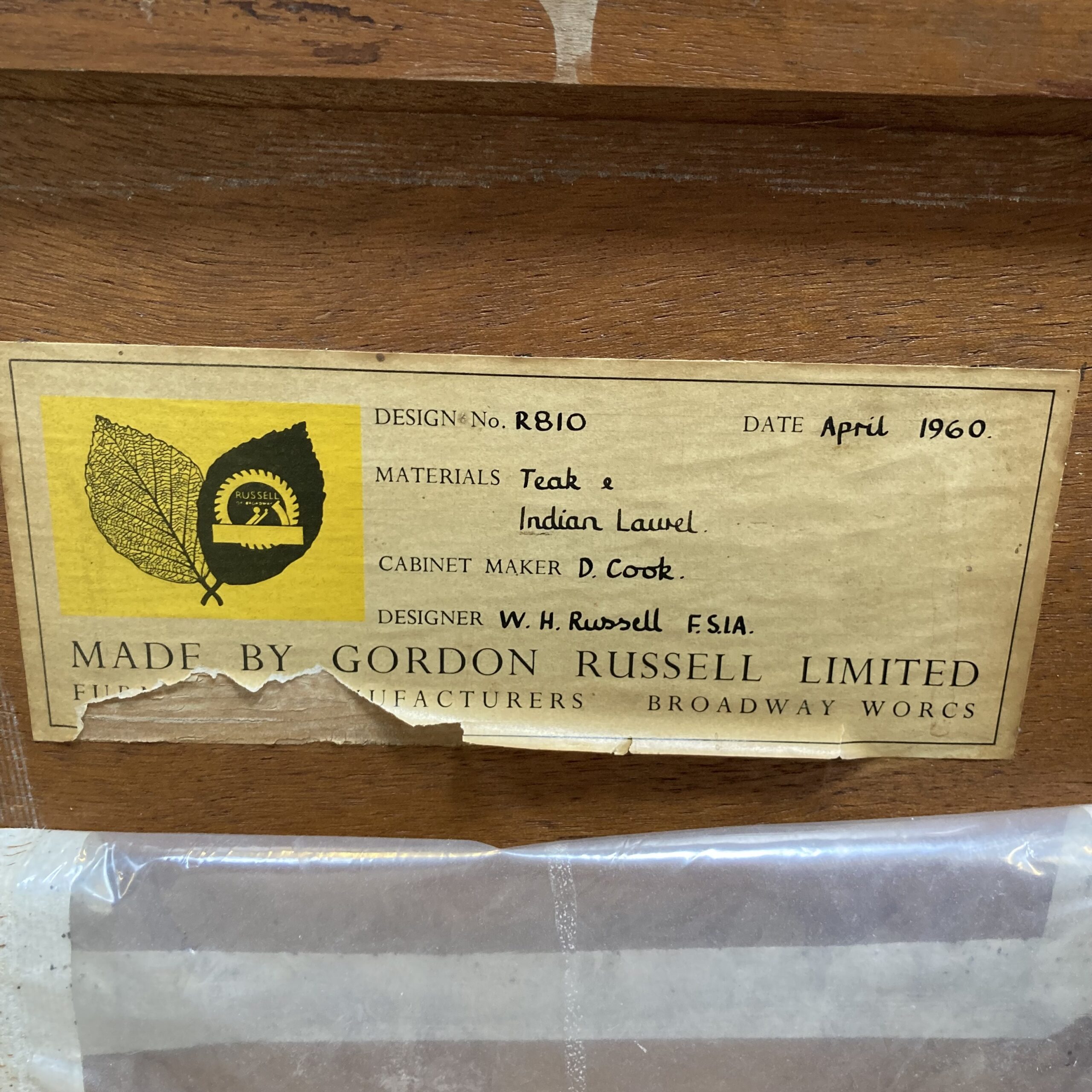 A 1960 Gordon Russell teak and Indian laurel sideboard pattern R810 - Image 18