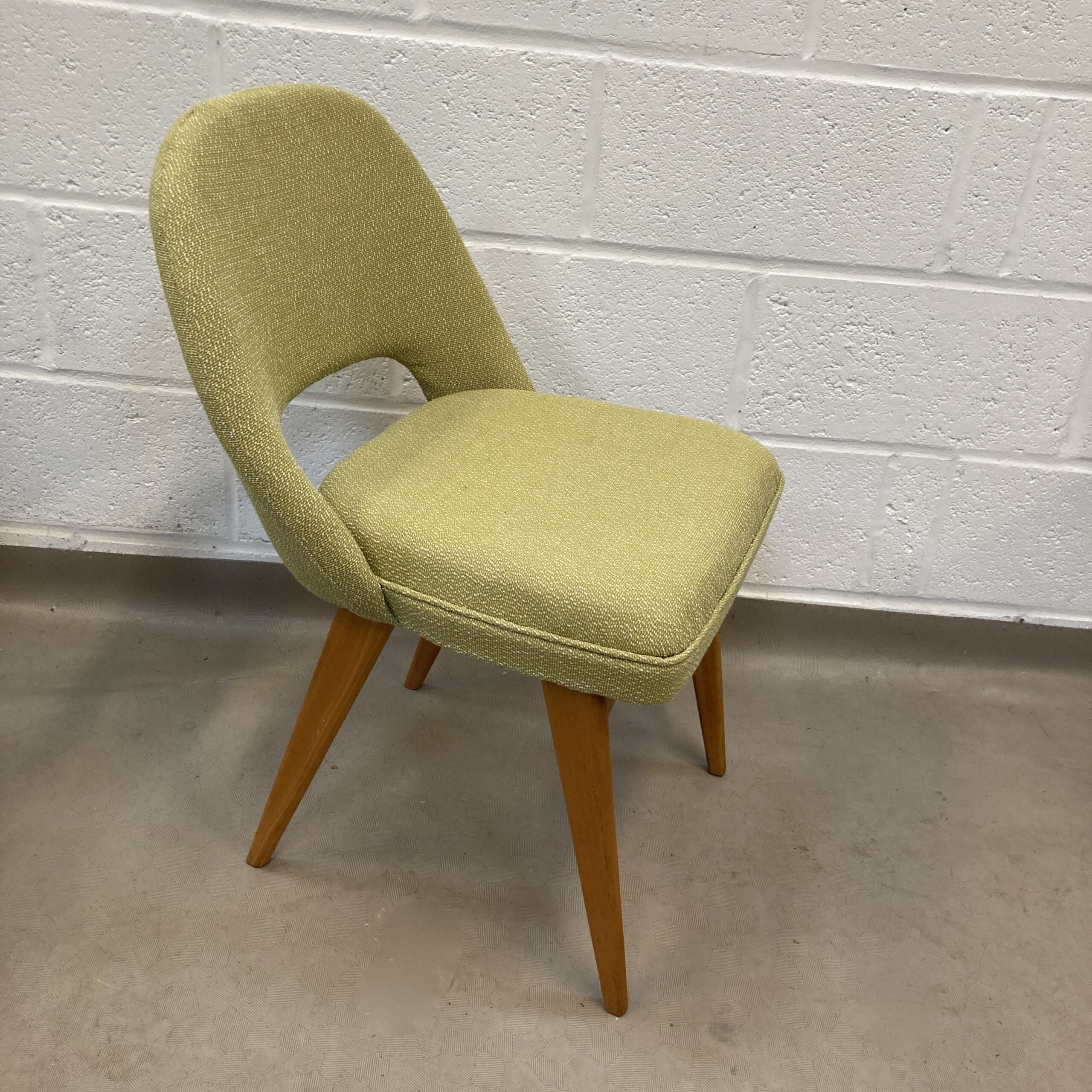 A rare 1960s set of 8 'Ben' dining Chairs reupholstered in a lovely chartreuse fabric by by Ben of Frome - Image 6